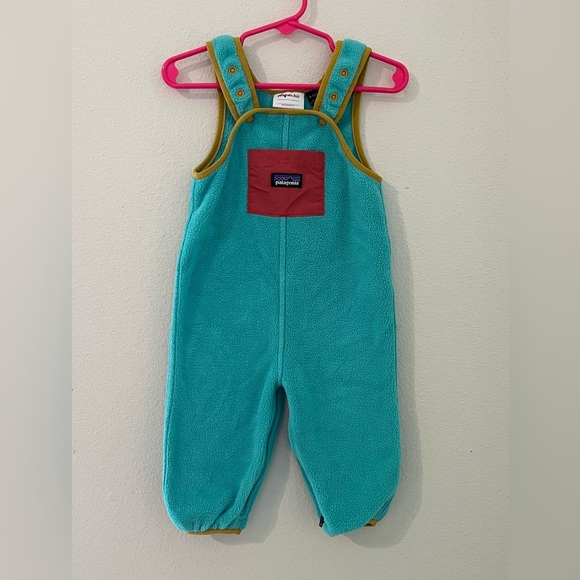 Patagonia Kids' Teal and Red Overalls - Picture 2 of 4